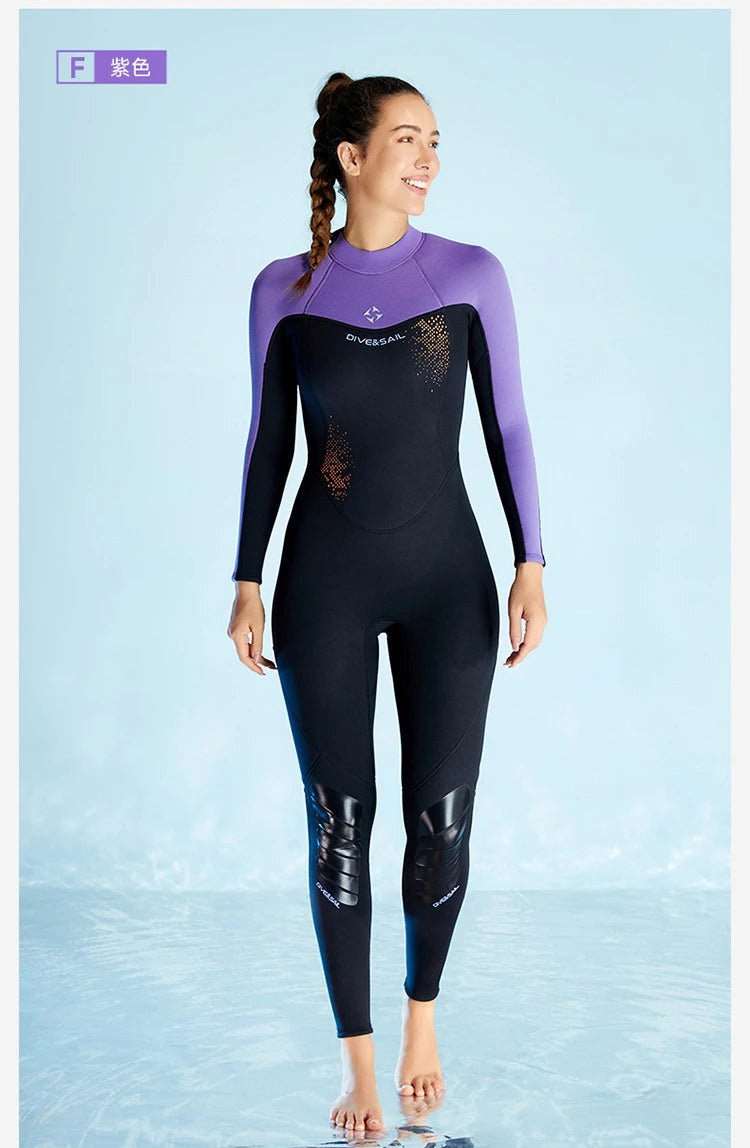 Combinaison de Plongée Femme 3 mm – Monopièce Épaissie à Manches Longues - BLACKBEARD OUTDOOR INDUSTRIES