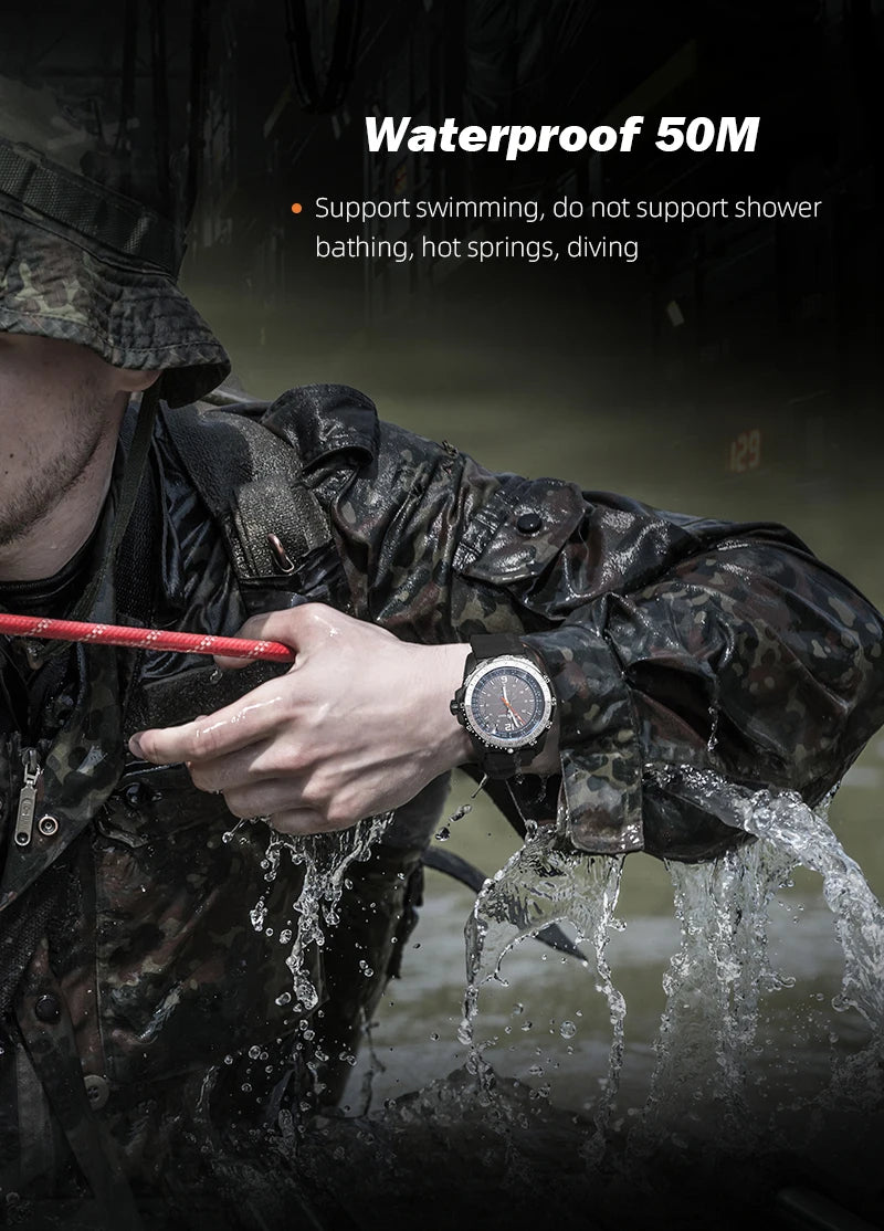 Montre Militaire Digitale Homme "EVOQUE 2" – Montre de Sport Solaire, Étanchéité 50M, Fonction Luminovore et Écologique - BLACKBEARD OUTDOOR INDUSTRIES