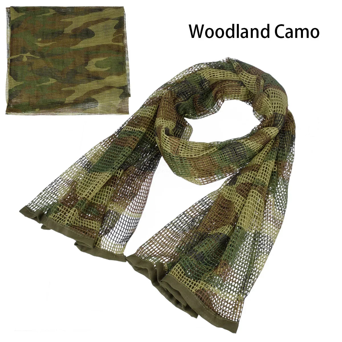 Chèche Tactique Camouflage Filet 190x90cm – Coton/Nylon, Multifonction | Airsoft, Chasse, Randonnée