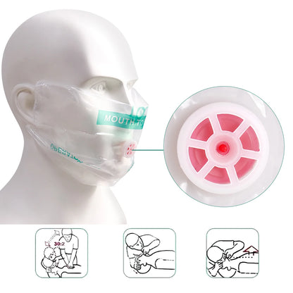 Masques bouche-à-bouche à valve avec pochette porte-clés – Lot de 50