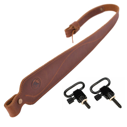 Sangle Fusil Cuir Véritable Réglable – Chasse, Carabine Vintage, 4mm, 2 Coloris