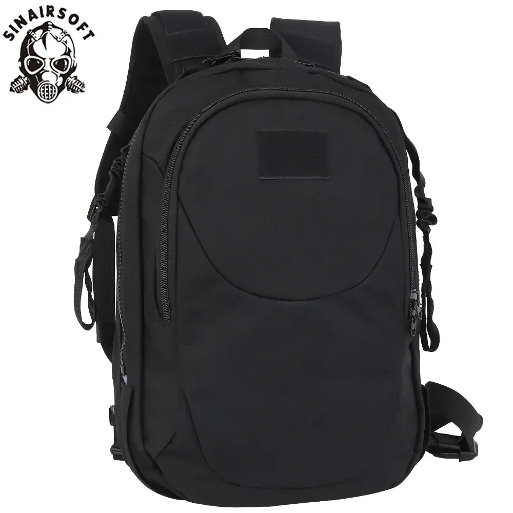 SINAIRSOFT sac à dos porte plaque 2‑en‑1 – se transforme en gilet tactique en secondes, tissu Oxford résistant, libération rapide (Noir/Dark Earth) - BLACKBEARD OUTDOOR INDUSTRIES