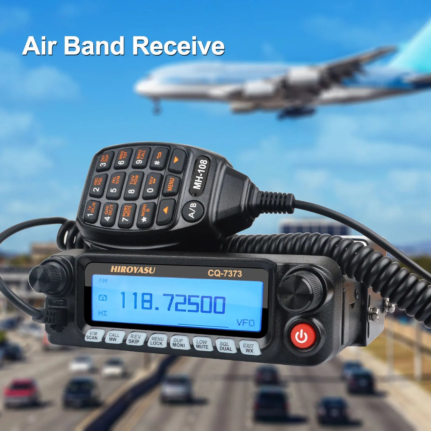 Radio Mobile VHF/UHF HIROYASU CQ-7373 – 50W, 8 Bandes RX, 1000 Canaux, Panneau Détachable, Radio Amateur