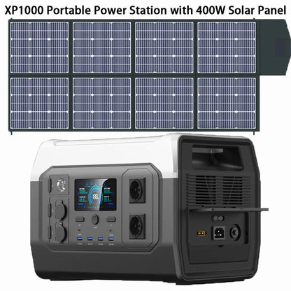 Station d'énergie portable XP1000 1024Wh avec batterie Lifepo4, fonction UPS et panneaux solaires pliables de 400W et 200W - BLACKBEARD OUTDOOR INDUSTRIES