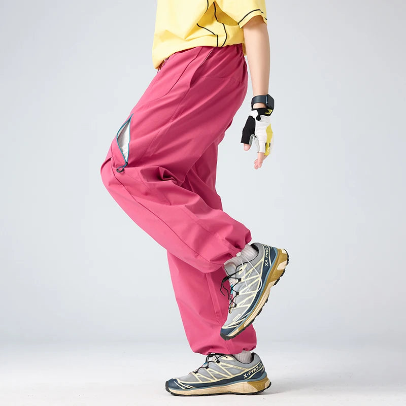 Pantalon cargo de randonnée femme déperlant et respirant, taille élastique