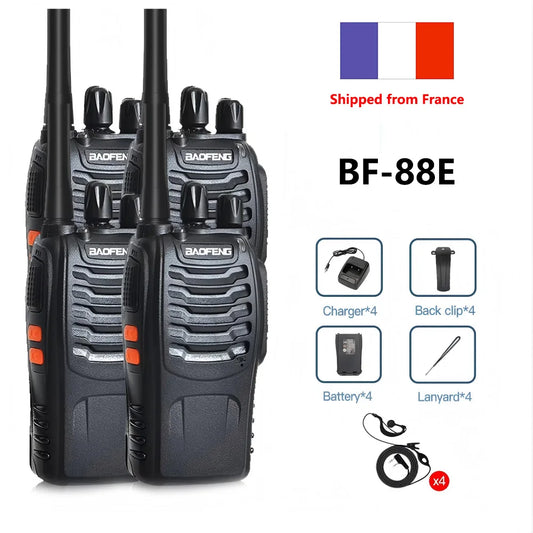 Pack 4 Talkies-Walkies PMR Sans Licence – Rechargeable USB, Expédié de France