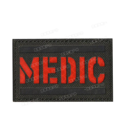 MEDIC Embroidered Patch IR Reflective Glow in Dark Tactical Military Patches Medical MED EMT PARAMEDIC Emblem PVC Rubber Badges - BLACKBEARD OUTDOOR INDUSTRIES