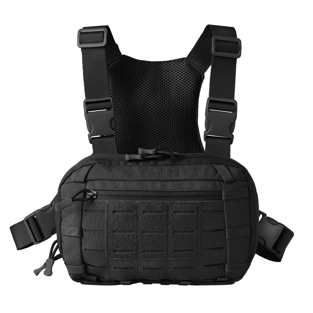 Sac de Poitrine Tactique avec Étui Pistolet – Pouch MOLLE EDC Utility Chest Rig - BLACKBEARD OUTDOOR INDUSTRIES