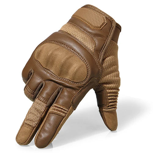 Gants Tactiques Plein Doigt MVPTOO – Cuir PU Tactile Anti-Dérapant Airsoft Combat