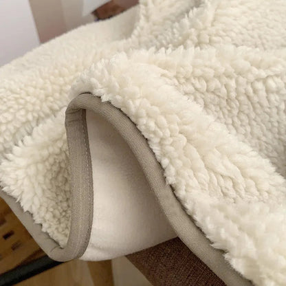 Autumn and Winter Japanese Men's and Women's Fleece Stand Neck Jacket Couple Zipper Loose Warm Lamb Wool Coat Solid Color Jacket BLACKBEARD OUTDOOR INDUSTRIES