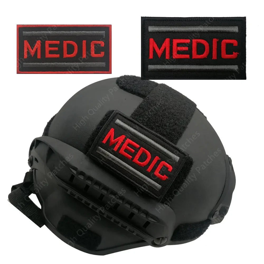MEDIC Embroidered Patch IR Reflective Glow in Dark Tactical Military Patches Medical MED EMT PARAMEDIC Emblem PVC Rubber Badges - BLACKBEARD OUTDOOR INDUSTRIES