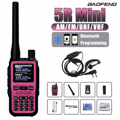 Talkie-Walkie Rose Baofeng U5R Mini – Bluetooth, 999 Canaux, USB-C, IP45
