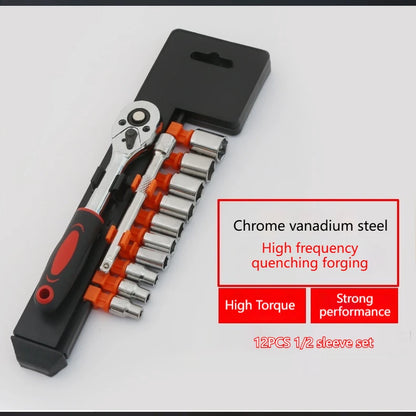 Jeu de 12 Douilles à Cliquet 1/4" – Acier Cr-V Haute Résistance - BLACKBEARD OUTDOOR INDUSTRIES