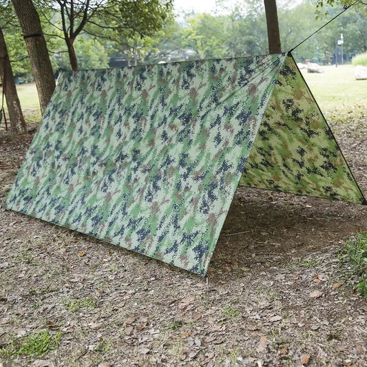 Tarp Camouflage Outdoor – Bâche Ultralégère Camping, Abri Soleil & Hamac Imperméable