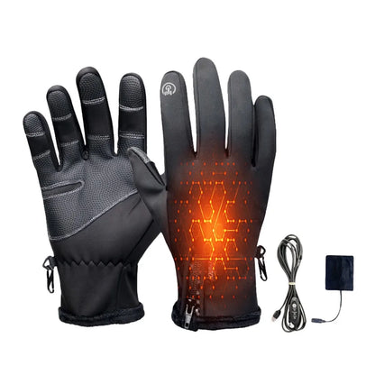 Gants chauffants USB tactiles, coupe-vent et ajustables