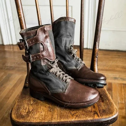 Rangers Militaires Style Armée – Bottes Tactiques Cuir PU Lacets Outdoor Unisexe