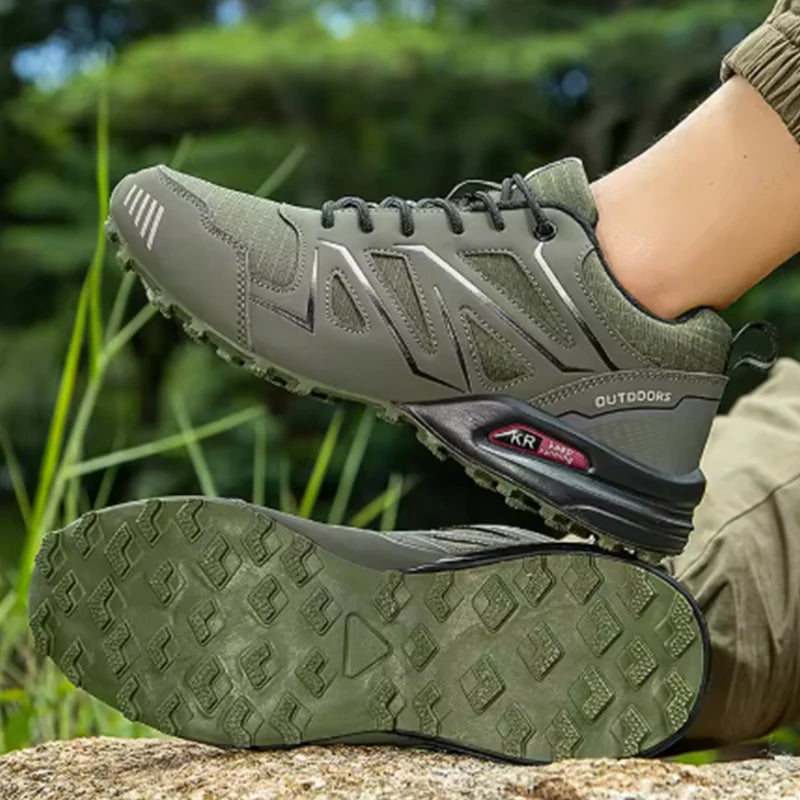 Chaussures de Randonnée Tactique Homme en Cuir — Respirantes, Antidérapantes, Grande Taille | EU 39-47