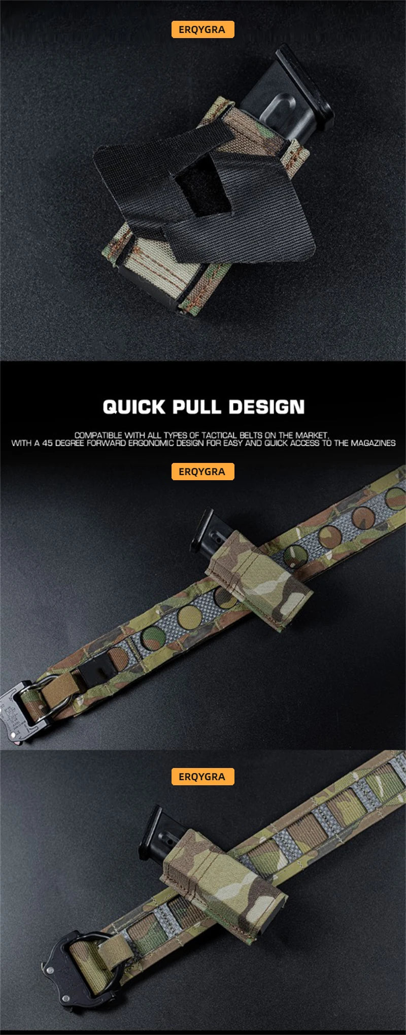 Poche à Chargeur Tactique Molle FAST Multi-Angle pour 9mm – Système de Poche à Magasin Simple BLACKBEARD OUTDOOR INDUSTRIES