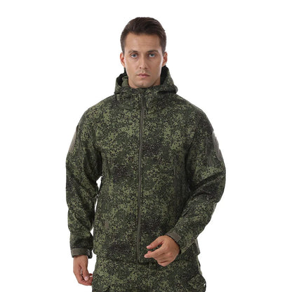 Veste tactique softshell femme à capuche, doublée polaire, camouflage ou unie
