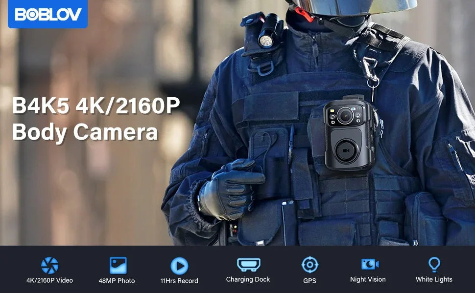 BOBLOV B4K5 4K Body Camera IP68 GPS Ma boutique
