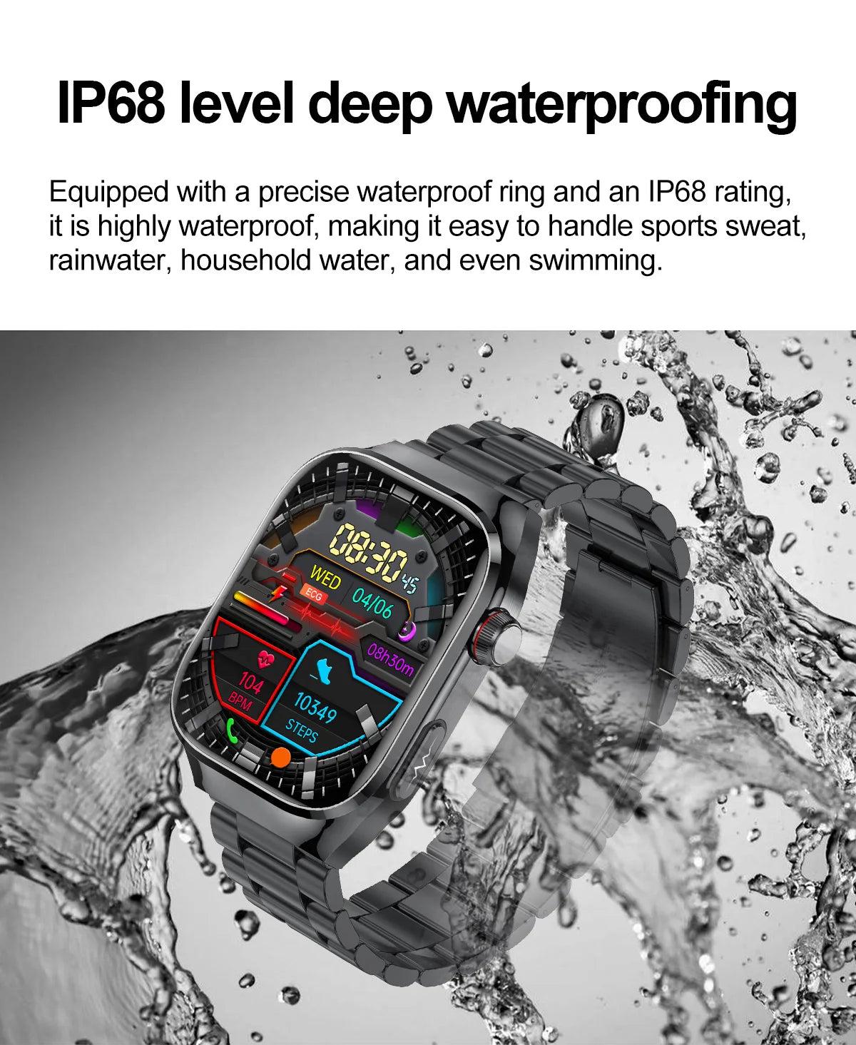 Montre Connectée Homme 2025 – Suivi Santé Avancé ECG+PPG – Surveillance Acide Urique & Lipides – Appels Bluetooth – Écran 2.04” AMOLED – Pour Android & iOS - BLACKBEARD OUTDOOR INDUSTRIES