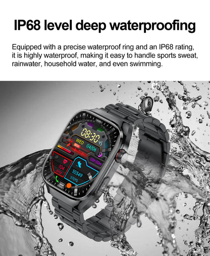 Montre Connectée Homme 2025 – Suivi Santé Avancé ECG+PPG – Surveillance Acide Urique & Lipides – Appels Bluetooth – Écran 2.04” AMOLED – Pour Android & iOS - BLACKBEARD OUTDOOR INDUSTRIES