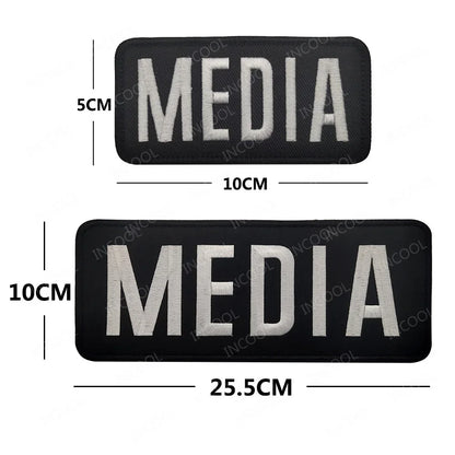 Patch Brassard Brodé PRESS MEDIA INSTRUCTOR – Réfléchissant & Lumineux | Velcro