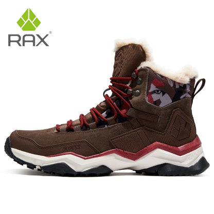 Chaussures Randonnée Montantes Hiver Fourrées Imperméables – Cuir Véritable Semelle Caoutchouc – Unisexe – 39 à 46