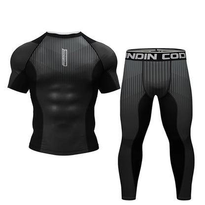 Ensemble Rashguard MMA – T-Shirt + Pantalon Compression – Jiu Jitsu / Kickboxing / Grappling - BLACKBEARD OUTDOOR INDUSTRIES