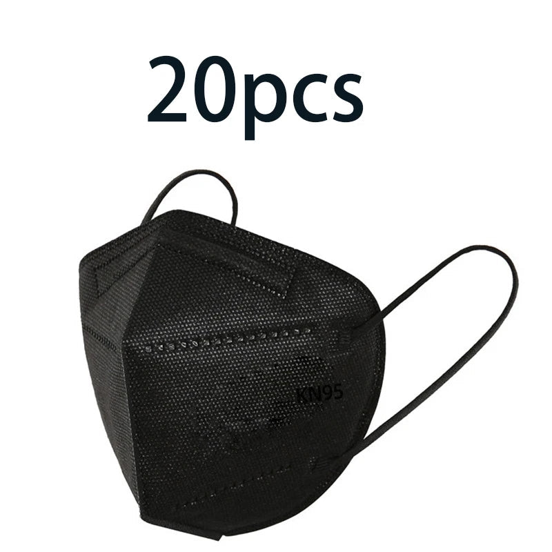 Masques KN95 5 Couches (20/40/60 Pièces) - Protection Efficace Contre la Poussière et les Particules - Élastiques Respirants, Filtration à 95% BLACKBEARD OUTDOOR INDUSTRIES