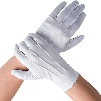 Gants blancs de cérémonie pour porte-drapeaux, lot de 2 paires
