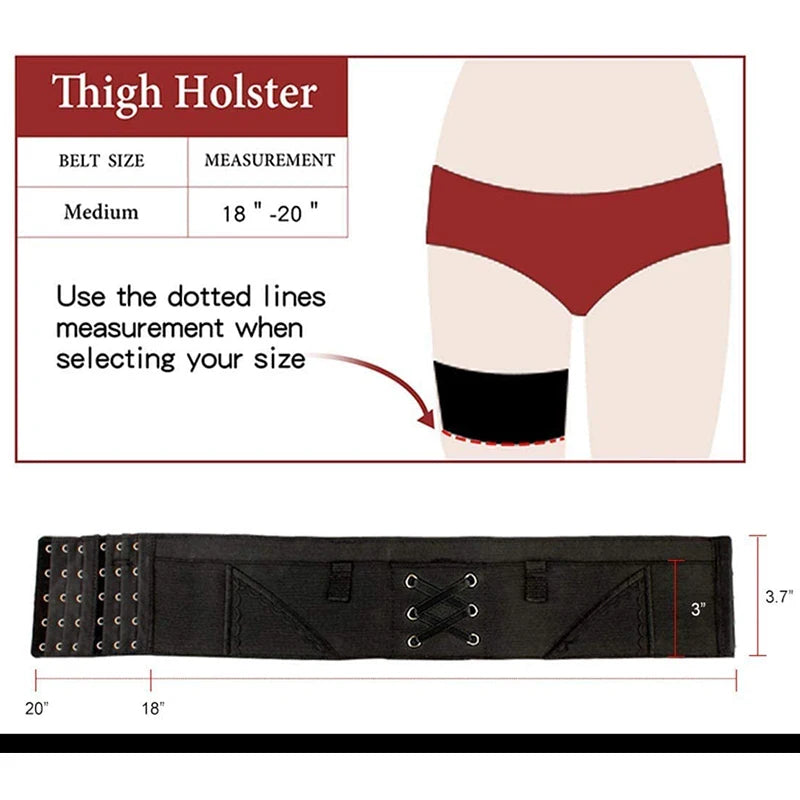 Holster de Cuisse Femme – Antidérapant, Ajustable, 6 Crochets – Chasse & Outdoor