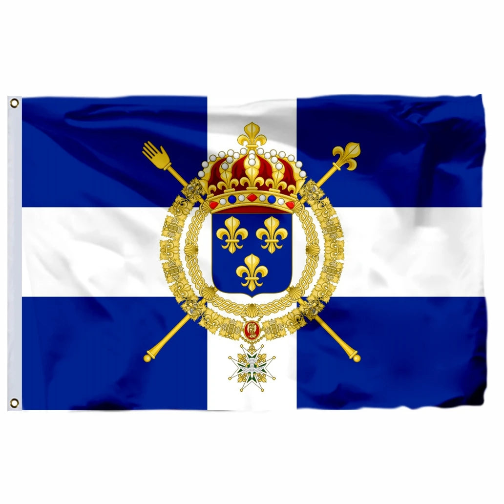 Drapeau France Royale – Bannière Napoléon III, Double Couture, Œillets Laiton