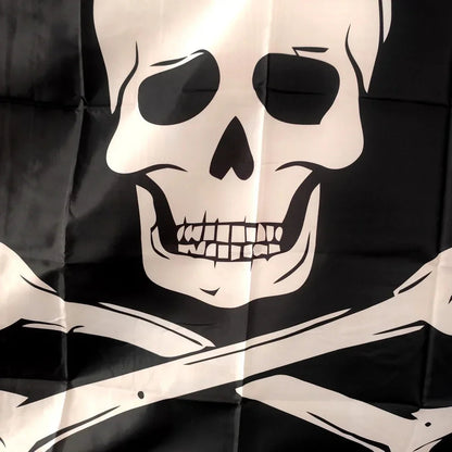 Drapeau Pirate Skull 90x150cm – Design Jolly Roger Jack Rackham – Polyester Durable Résistant aux Intempéries pour Décoration Extérieure BLACKBEARD OUTDOOR INDUSTRIES