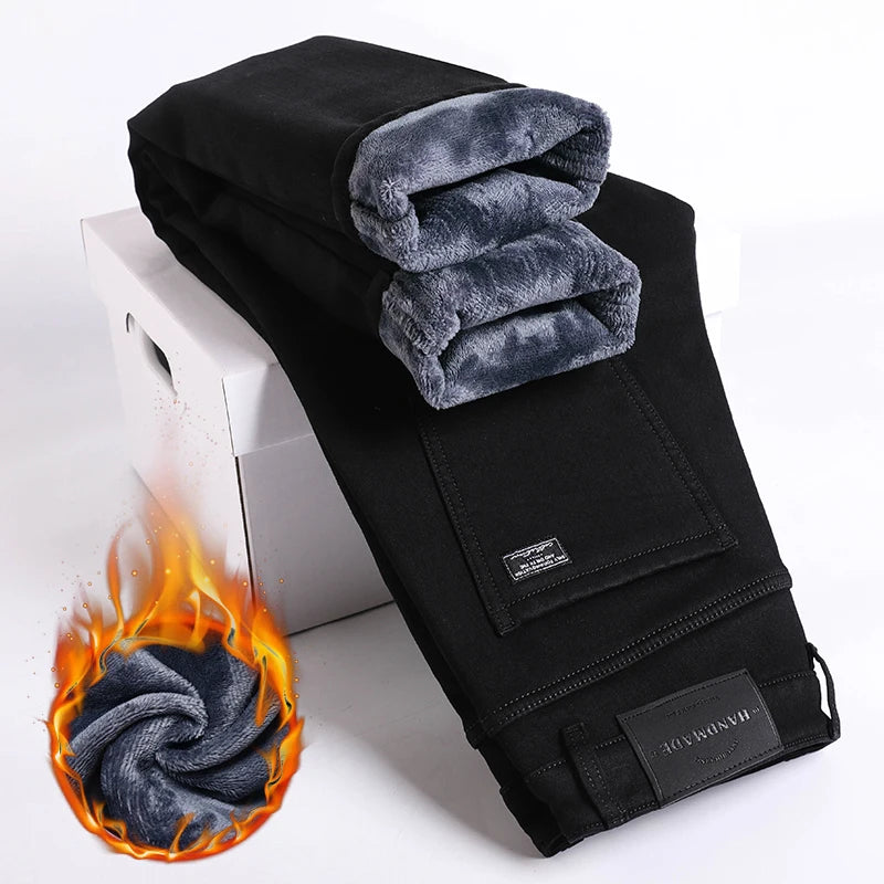 Jeans d'Hiver pour Homme - Coupe Slim Droite, Élastiques, Fleece Intérieur Chaud BLACKBEARD OUTDOOR INDUSTRIES