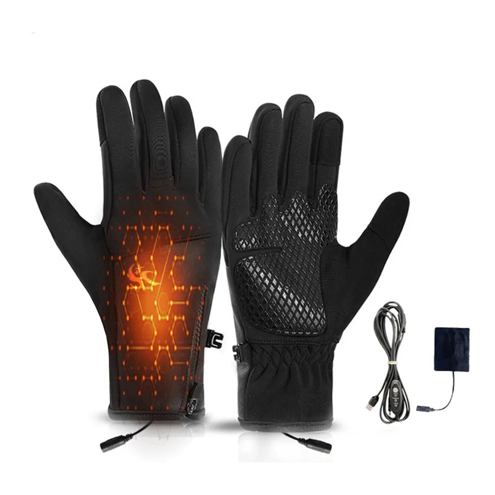 Gants chauffants USB tactiles, coupe-vent et ajustables
