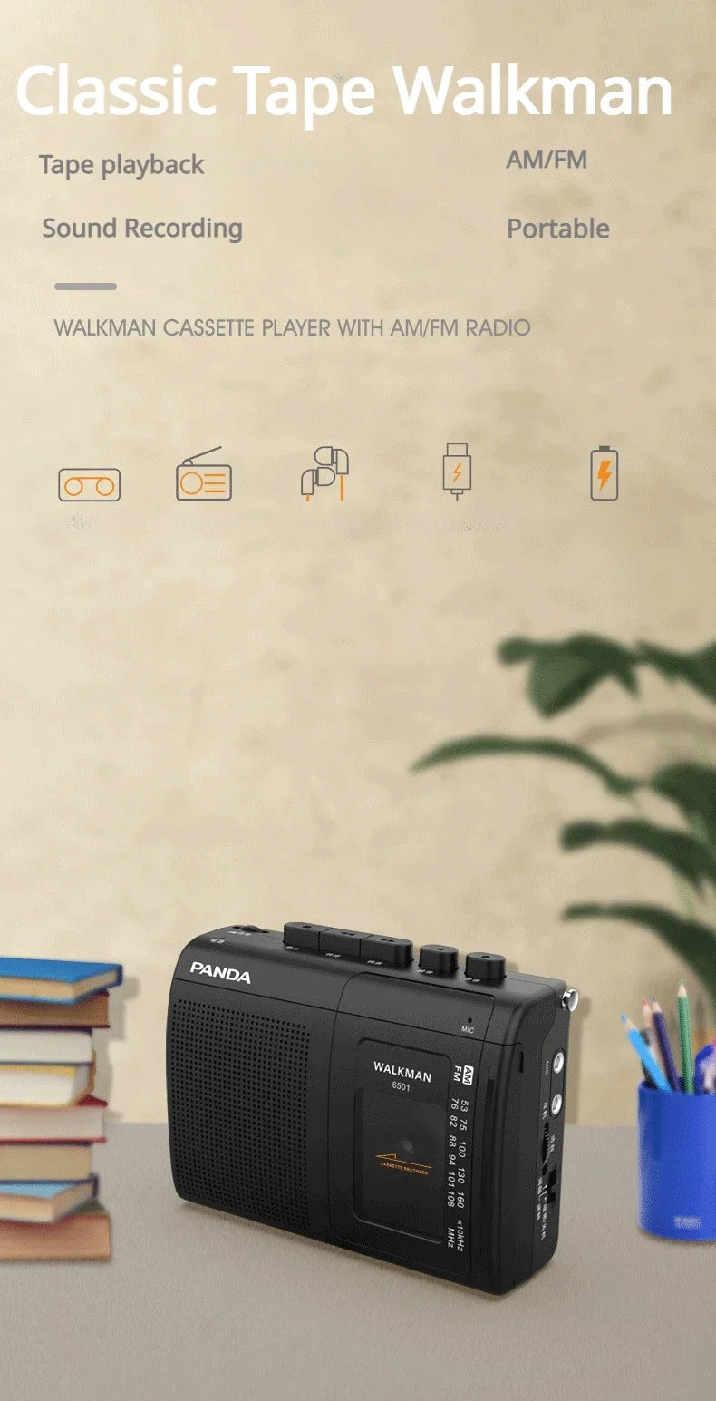 lecteur portable de cassettes avec radio AM/FM Ma boutique