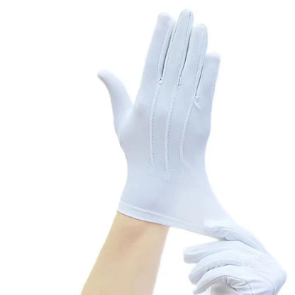Gants blancs de cérémonie pour porte-drapeaux, lot de 2 paires