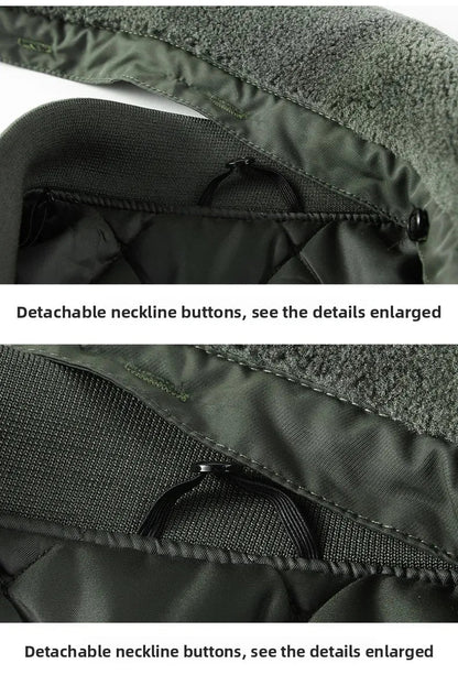 Men's Casual Thickened Cotton Jacket Removable Fur Collar Autumn Winter Warm Stand Collar Looseness Style Chinese Origin BLACKBEARD OUTDOOR INDUSTRIES