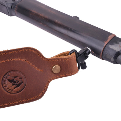Sangle Fusil Cuir Véritable Réglable – Chasse, Carabine Vintage, 4mm, 2 Coloris