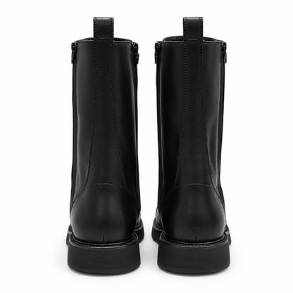 Bottes motardes homme noires à lacets et zip latéral