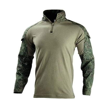 Chemise Tactique à Manches Longues Outdoor CP - T-shirt Combat à Zip 1/4 en Ripstop Coton Camo pour Hommes BLACKBEARD OUTDOOR INDUSTRIES