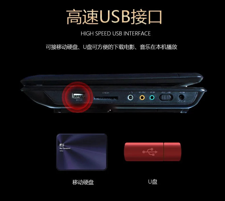 Lecteur DVD Portable 7,8" – TV/FM/USB/Jeux – DIXSG DVD-225 – Écran Rotatif 270° – Prise EU - BLACKBEARD OUTDOOR INDUSTRIES