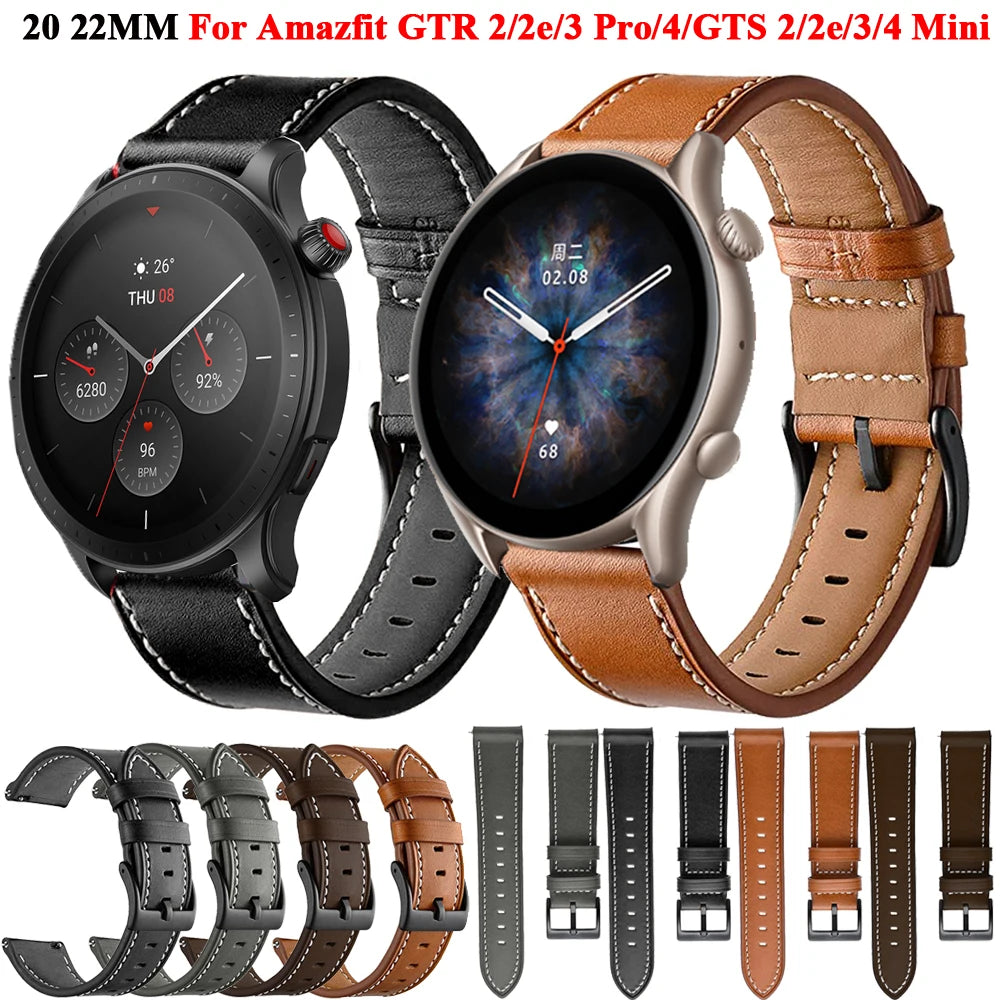Bracelet en Cuir et Silicone 20mm/22mm pour Montres Huawei, Amazfit et Samsung Galaxy Watch BLACKBEARD OUTDOOR INDUSTRIES