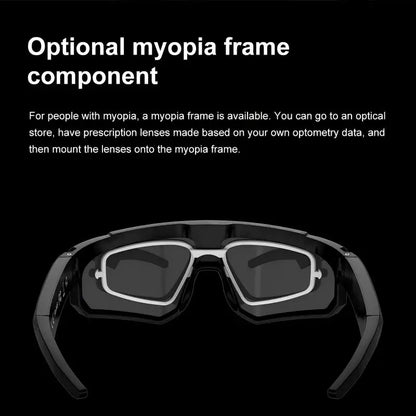 Lunettes Tactiques Intelligentes AI – Caméra 1080P 8MP Anti-Shake, 32Go, Coupe-Vent | Cyclisme & Sport