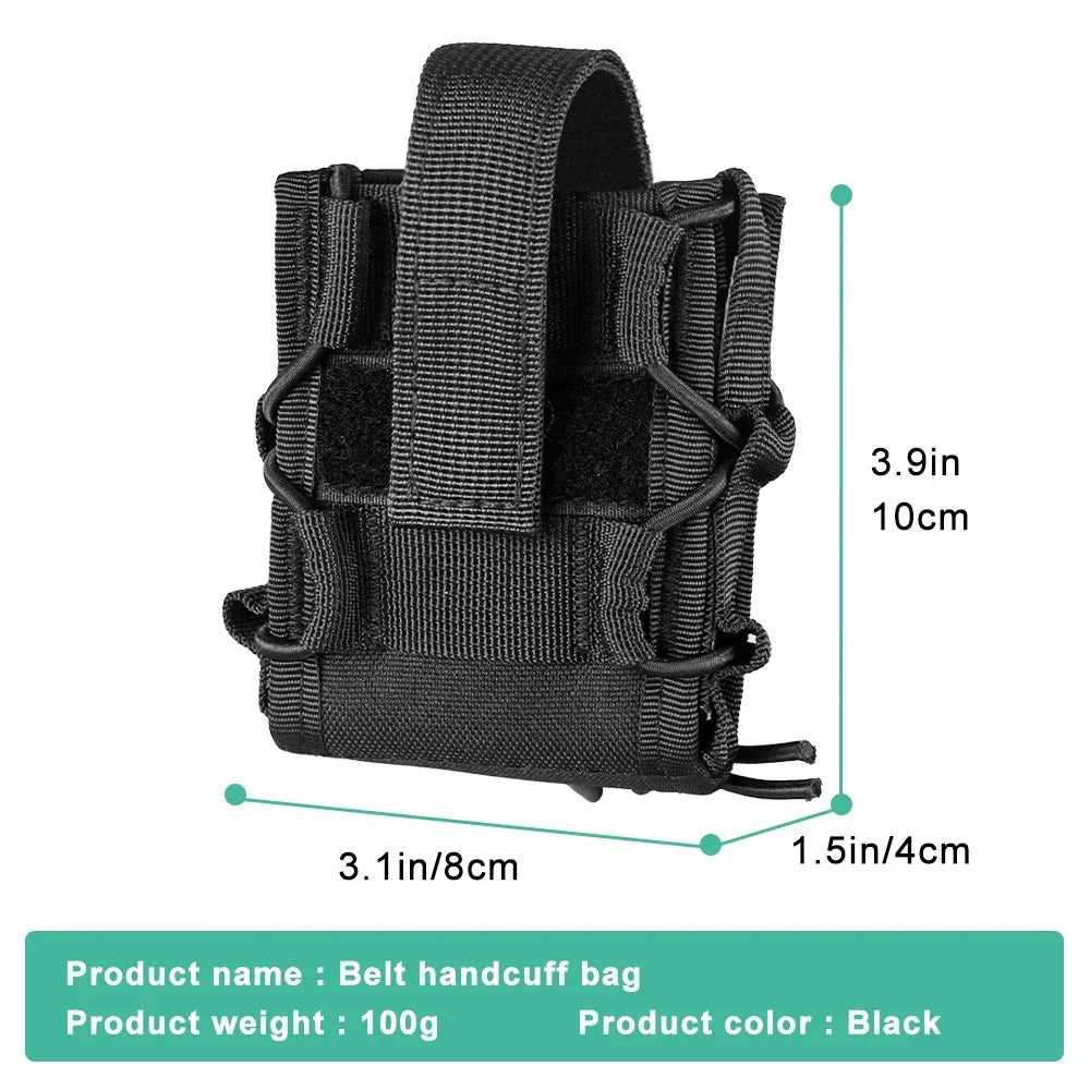 Holder Tactique pour Menottes - Poche MOLLE Universelle pour Menottes Standard avec Système de Libération Rapide BLACKBEARD OUTDOOR INDUSTRIES
