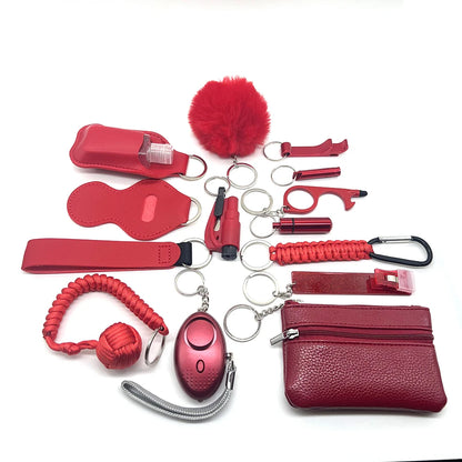 Kit porte-clés de sécurité multifonction 15 pièces