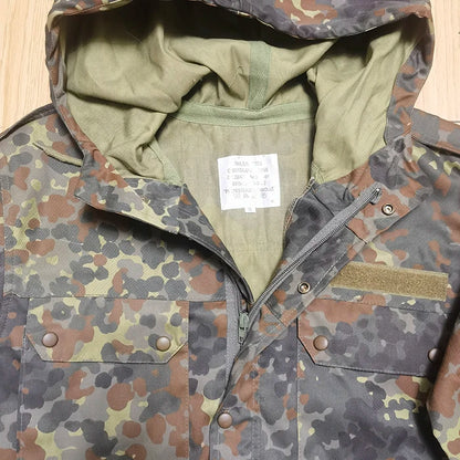 Parka camouflage Flecktarn unisexe mi-longue