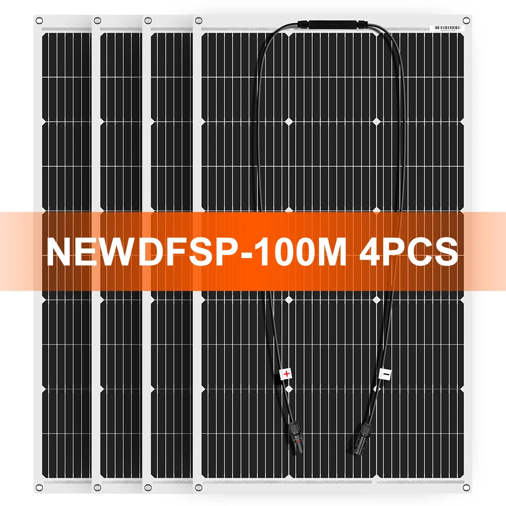 DOKIO Flexible Solar Panel 100W - Monocrystalline Silicon, 18V - Idéal pour Camping RV - BLACKBEARD OUTDOOR INDUSTRIES