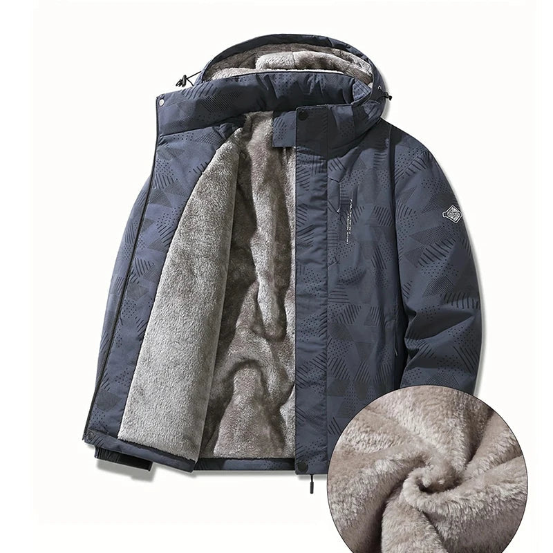 Veste d’Hiver Homme – Imperméable et Coupe-vent, avec Capuche Détachable, Doublure en Laine, Idéale pour Randonnée, Travail... BLACKBEARD OUTDOOR INDUSTRIES